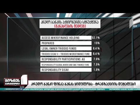 „კრედო ბანკი“ „ფინკა ბანკს“ ყიდულობს - ტრანზაქციის დეტალები