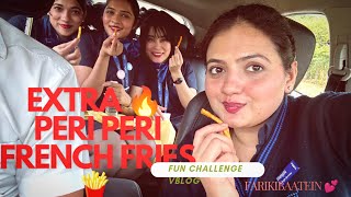 Spicy Food Challenge 🥵 Extra Peri peri french fries 🍟Cafe Niloufer|Eating Very Spicy Food|Cabin Crew