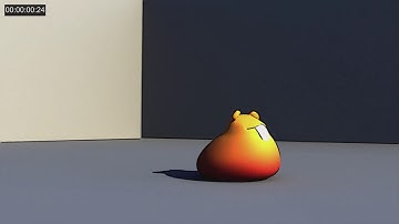 Squirrel jumps and swallows a ball animation practice