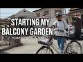 I Carried 75L of Soil on My Bicycle in Japan 🇯🇵 | Starting My Balcony Garden | Plant Shopping In J