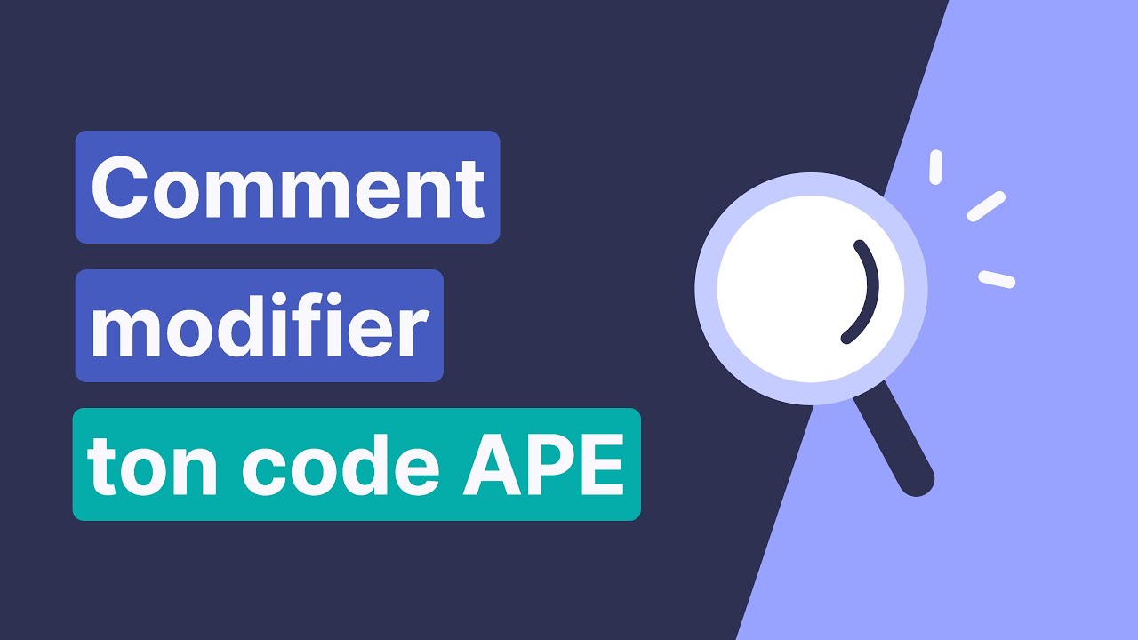 Comment Modifier Ton Code APE YouTube Comment modifier ton code ape youtube