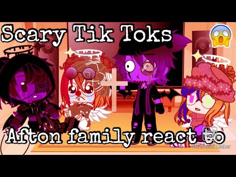 Afton Family react to Scary Tik Toks||Gacha Club|