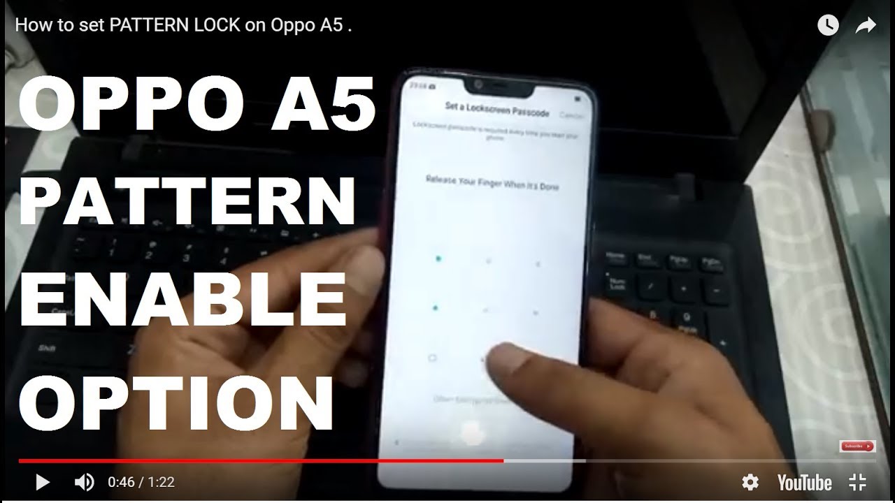 How To Set Pattern Lock On Oppo A5 Youtube