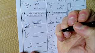 How to do the complementary and supplementary angles practice