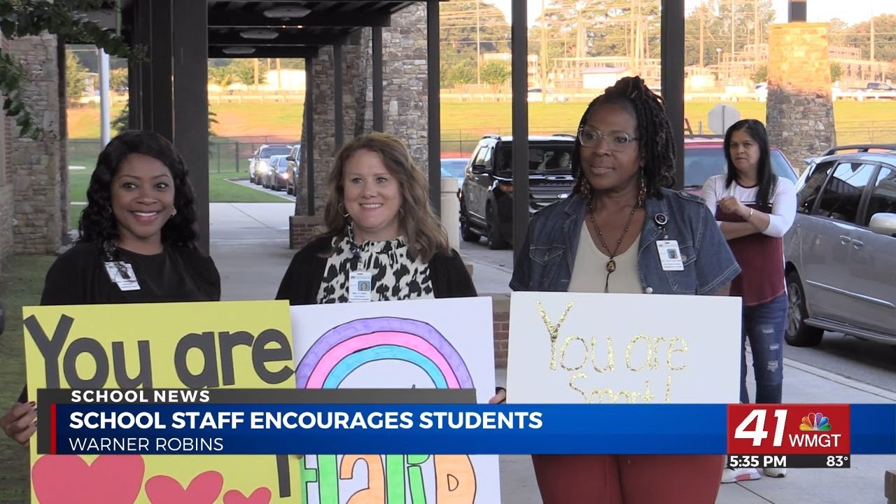 C.B. Watson school staff encouraging students YouTube