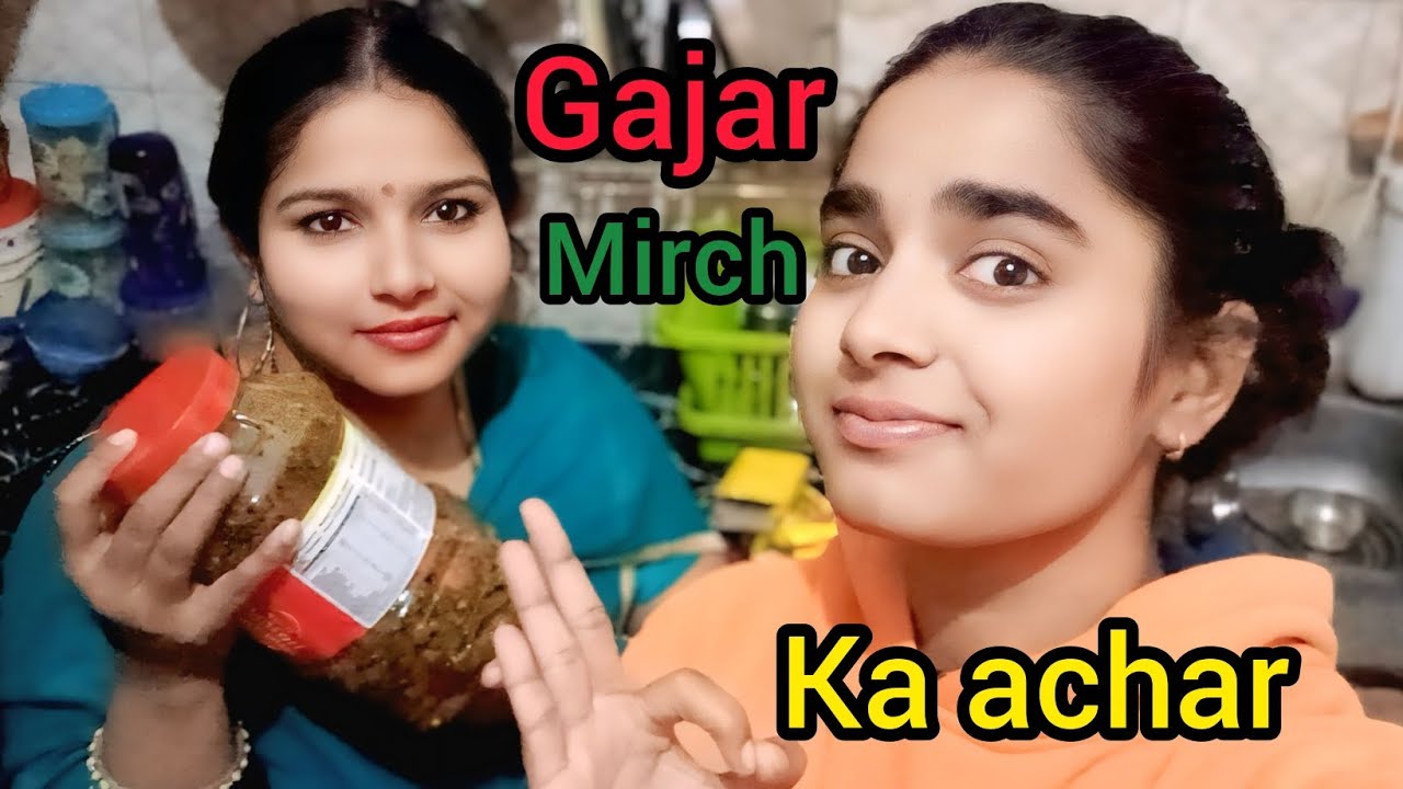 Mummy ne bnaya gajar 🥕 mirch 🌶️ ka achar 🤗😍