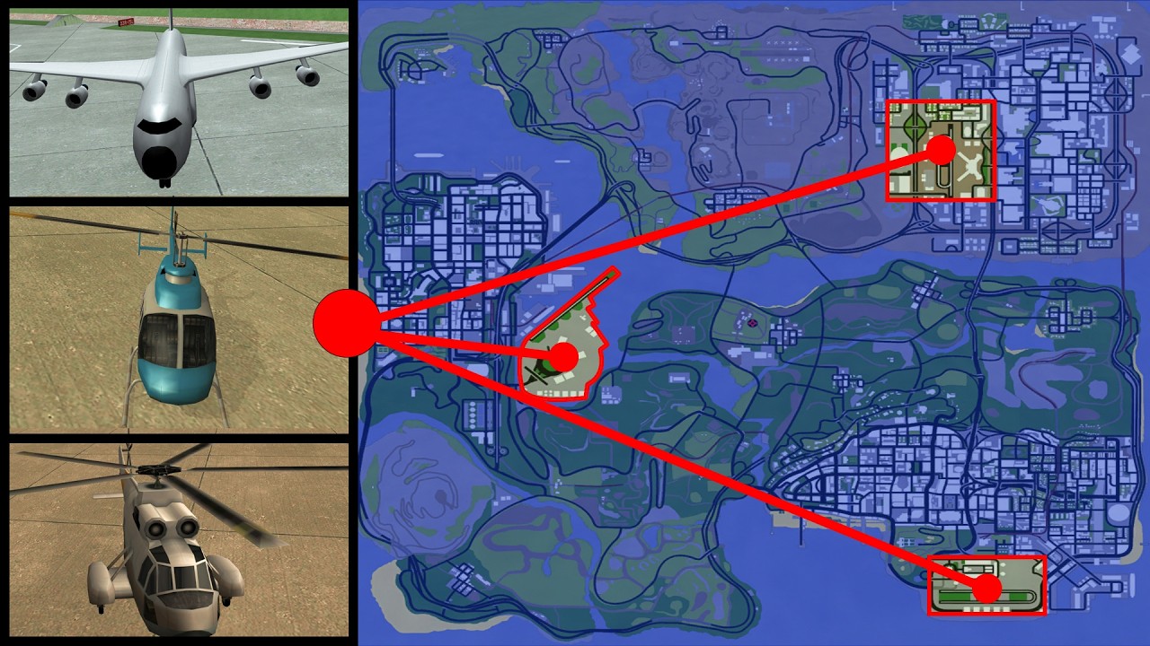 All Airport Locations in GTA San Andreas (Los Santos, San Fierro & Las Venturas)