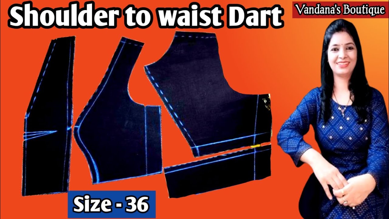 शोल्डर टू वेस्ट डांट प्रिंसेसकट ब्लाउज / Shoulder to waist Dart Princess Cut Blouse Cutting