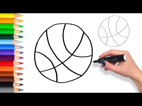 Learn to draw a Basket Ball | Teach Drawing for Kids Coloring Page Videos