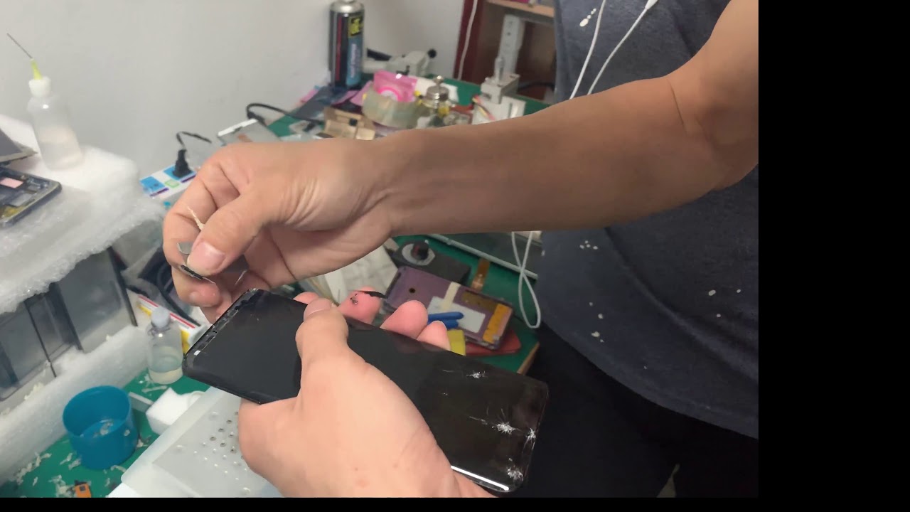 How to separate Samsung s9 s9 plus middle frame lcd display touchscreen no hurt flex Frozen tips
