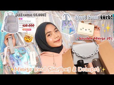 HAUL TAS SLING BAG DAN BACKPACK MINISO DI LAZADA | LAGI BANYAK DISKON | TYAS PRADA. 
