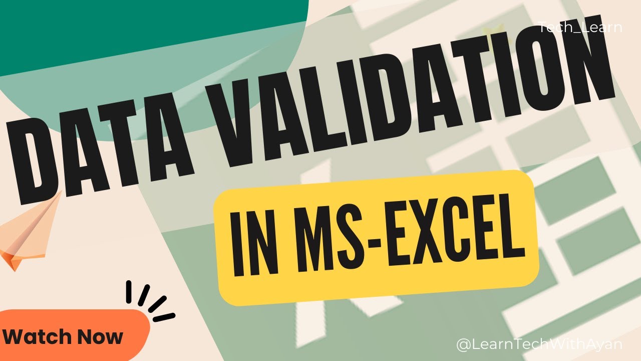 Create Data Validation from Ms Excel table | TechLearn