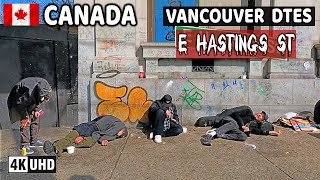 Full 🇨🇦 【4K】 East Hastings St. Downtown Vancouver BC, Canada. Street Walk. April 2025. News