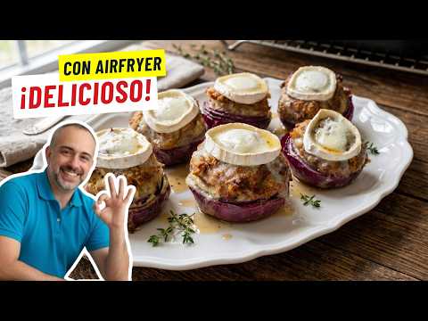 🔥Purple onions stuffed with meat and pine nuts in the Moulinex Easy Fry Silence Vision Airfryer