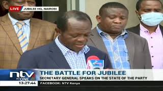 Jubilee management recommends removal of DP Ruto as deputy party leader
