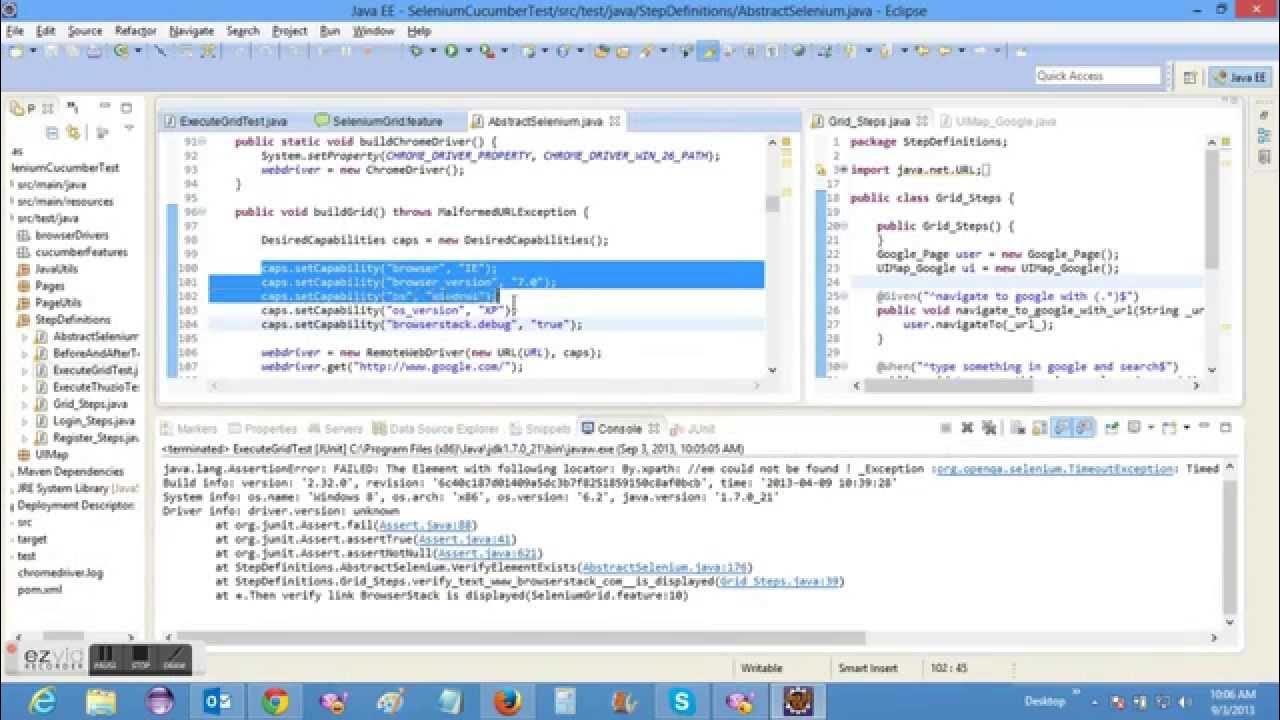 Selenium Grid , Java , Maven , Cucumber , Virtual Machines