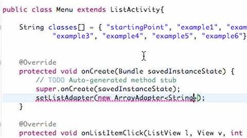 Android Application Development Tutorial   19   Setting up an ArrayAdapter   YouTube