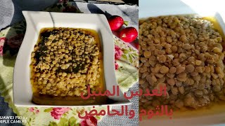 متبل العدس بالثوم والليمون والزيت الزيتون رائع