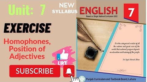 Eid-ul-Adha // Exercise Unit: 7 // Homophones, Position of Adjectives // English Class 7th