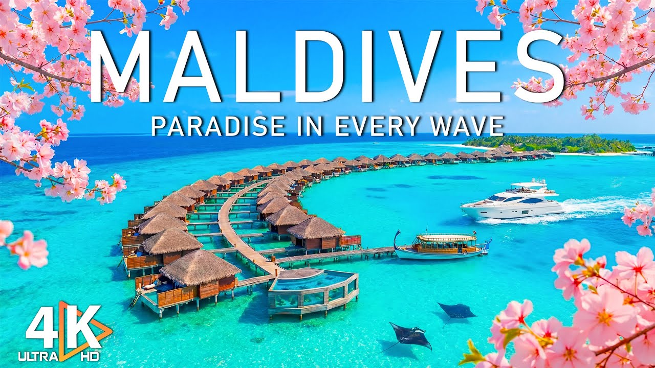 Maldives 4K Drone Footage | Overwater Villas, Turquoise Lagoons & Pure Ocean Calm