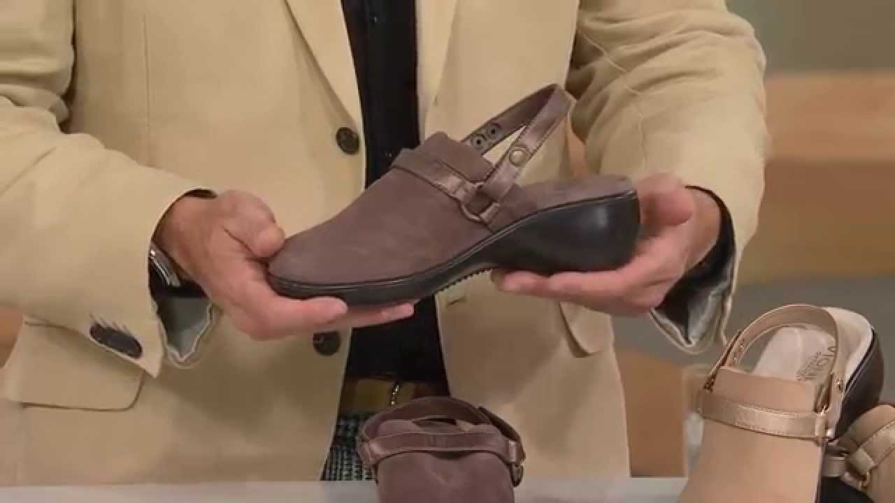 Vionic w/ Orthaheel Leather Clogs w/ Strap - Adelaide with Amy Stran