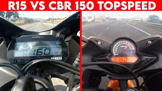 Yamaha R15 Vs Cbr 150r  Topspeed Battle
