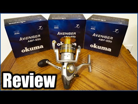 Okuma Avenger Baitfeeder Spinning Reel Detailed Review ABF-55b - YouTube