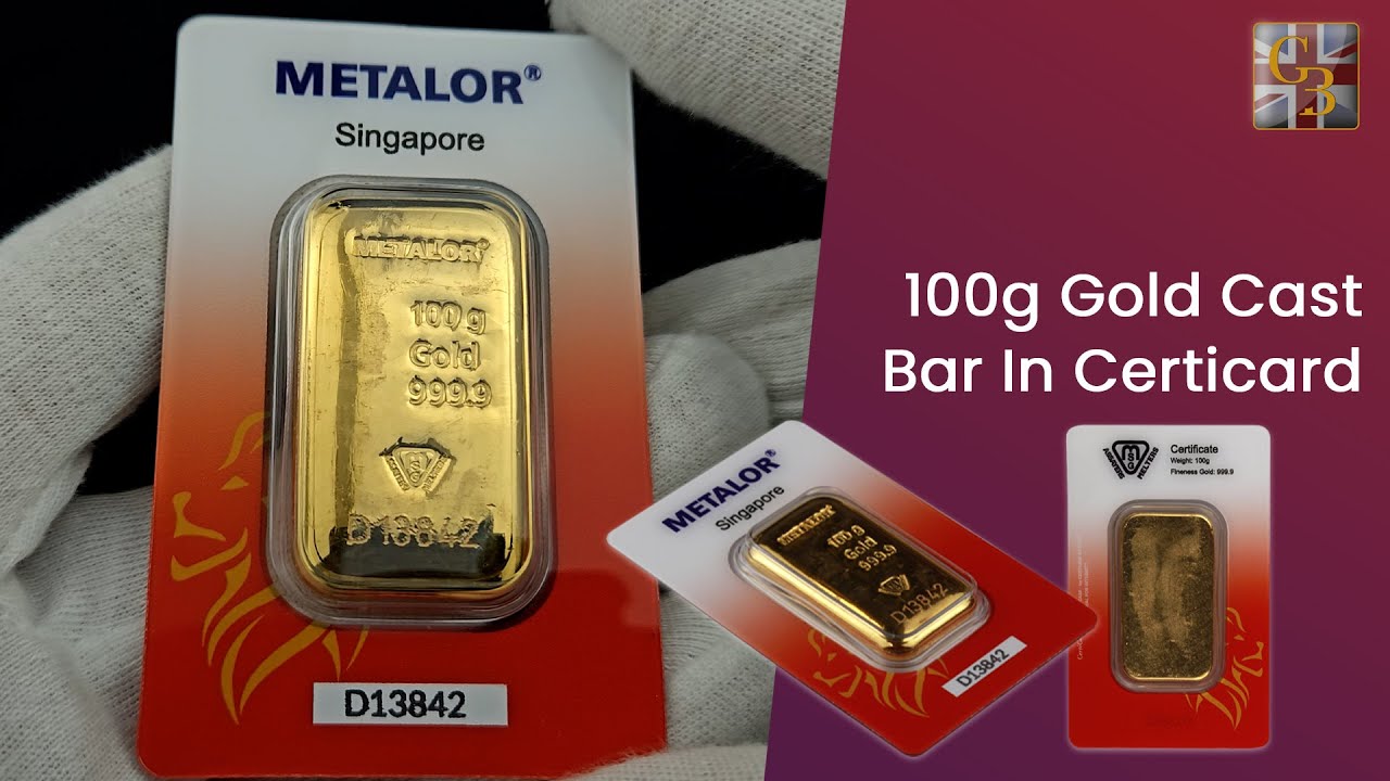 Metalor 100g Gold Cast Bar in Certicard: Overview and Specifications ...