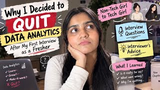 Why I Decided to Quit Data Analytics After My First Interview | Non-Tech Fresher
