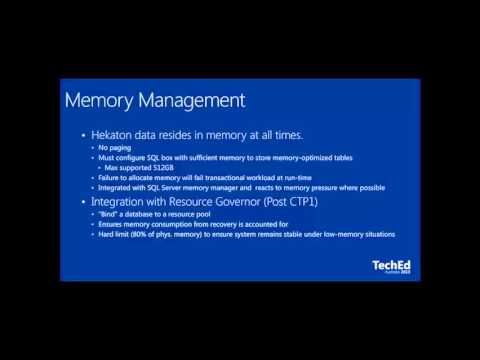 In Memory OLTP for DBA SQL Server 2012 R2 and 2014 55
