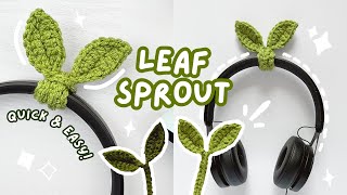 crochet headphone sprout EASY tutorial | cute leaf headphone ...