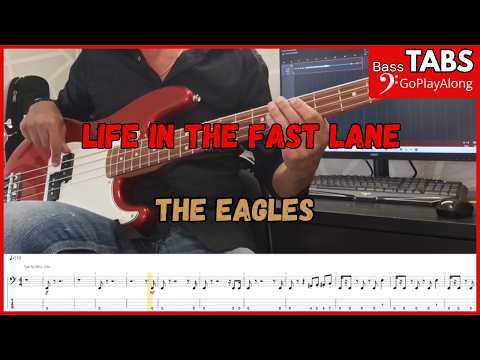 The Eagles - Life in the fast lane (Play Along Tabs Bass Cover)