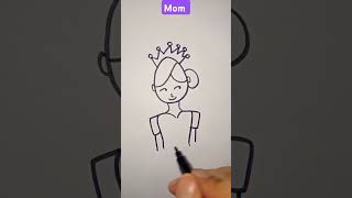 How to draw mom pics #drawing  #drawingforkidsandadults #blingbag #artandcraft #easydrawing #mom