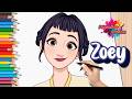 Cómo dibujar a ZOEY de las Guerreras K-Pop 💖 Tutorial Fácil para Niños