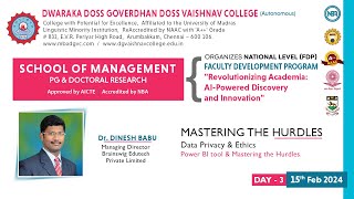 FACULTY DEVELOPMENT PROGRAM Revolutionizing Academia: AI-Powered Discovery and Innovation Day-4