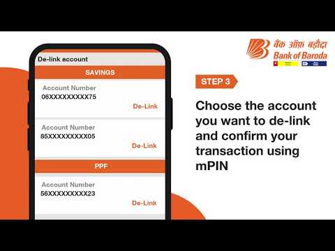 Bank of Baroda | M-Connect Plus | How To De-Link Account