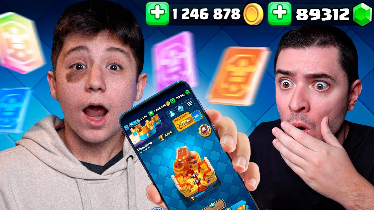 GEMEI A CONTA INTEIRA DO MEU PRIMINHO NO CLASH ROYALE!