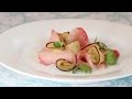 Hamachi with Plums (breaking down the fish and plating crudo)