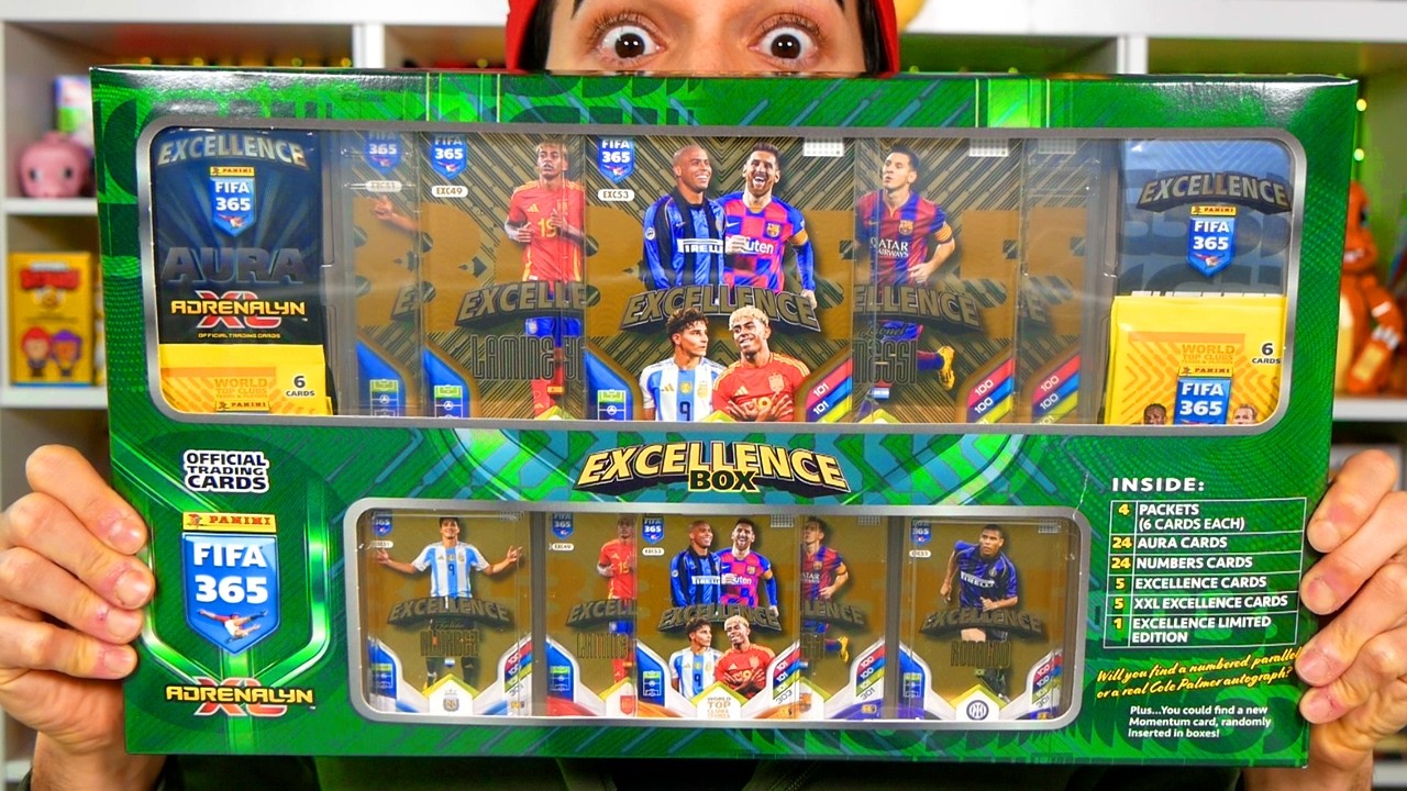 APRO IL BOX GIGANTE DI CARTE DEL CALCIO ADRENALYN EXCELLENCE