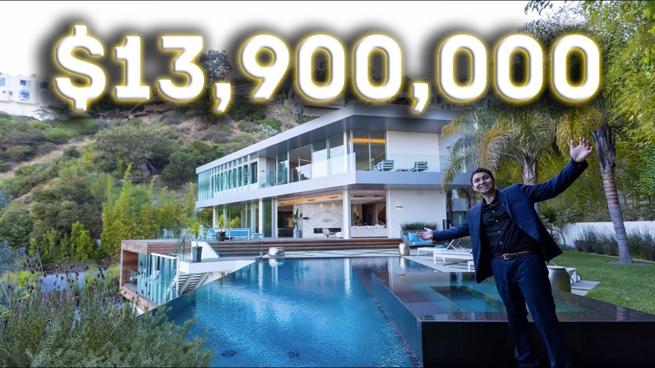 Touring a $13,900,000 Mansion in the HOLLYWOOD HILLS with a 2,000 sqft ...