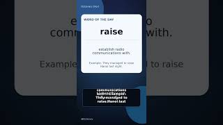 Raise Meaning: establish radio communications with #shorts