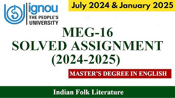 MEG-16 SOLVED ASSIGNMENT 2024 II MASTER