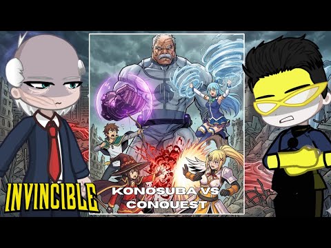 Invincible Characters React To CONQUEST VS CONQUEST VS KONOSUBA | INVINCIBLE | Gacha |