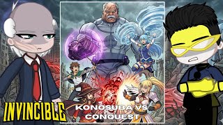 Invincible Characters React To CONQUEST VS CONQUEST VS KONOSUBA | INVINCIBLE | Gacha |