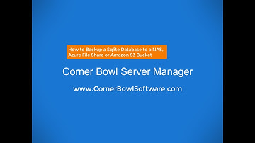 How to Backup a Sqlite Database to a NAS, Azure File Share or Amazon S3 Bucket