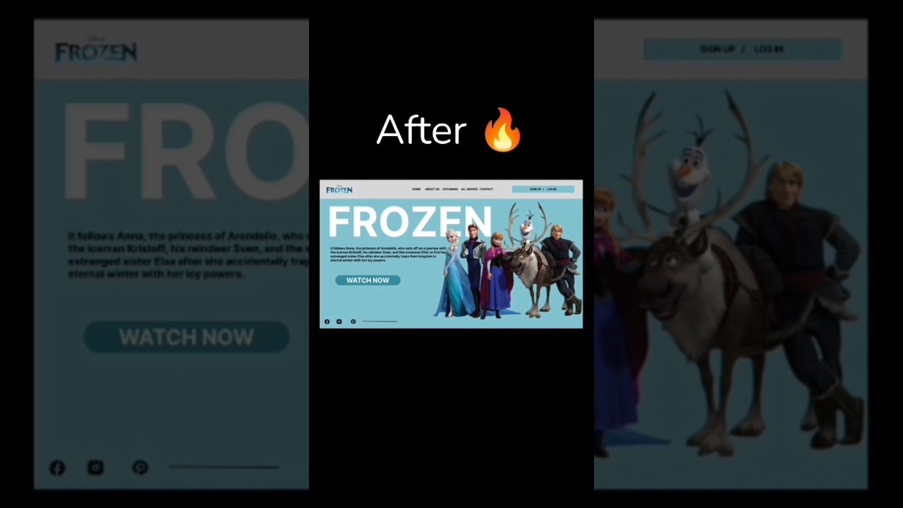 Frozen Webpage Redesign ❄️ Before & After | Figma UI Transformation.   