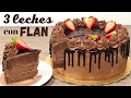 PASTEL 3 LECHES DE CHOCOLATE RELLENO DE FLAN | BESO DE ANGEL | MY SWEET BAKERY