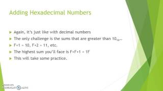 TEJ3M - adding binary and hexadecimal numbers