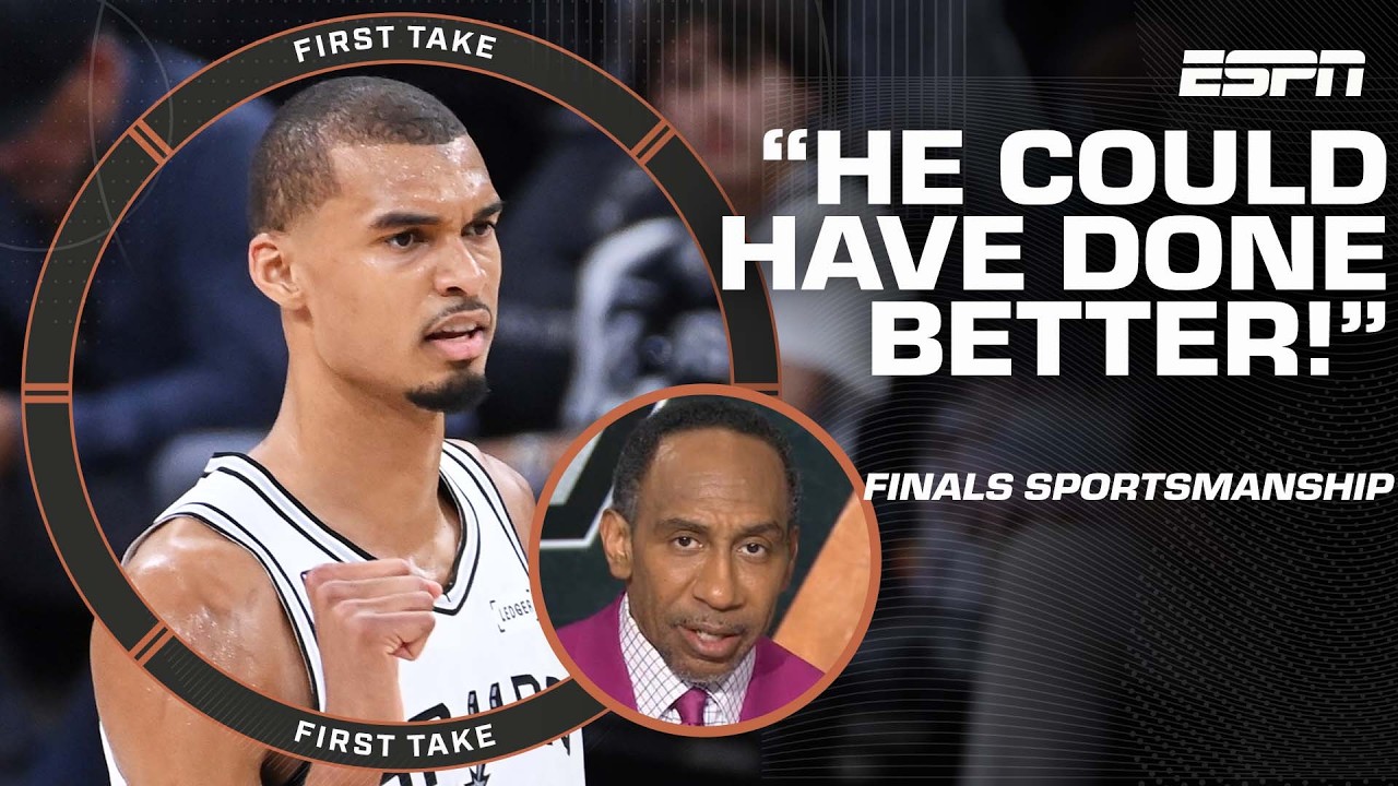 Stephen A. takes issue with Wemby not shaking hands after the Spurs' NBA Finals loss 👀  | First Take