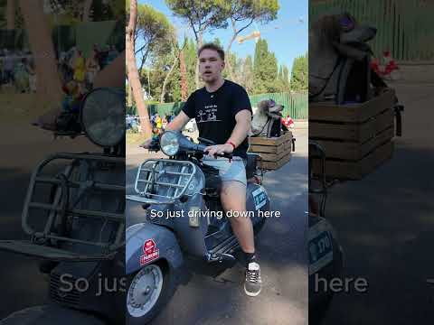 Moped, Motorcycle, Person. Text: So just driving down here So jus 170 here